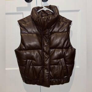 Abercrombie ultra collection vegan leather puffer vest